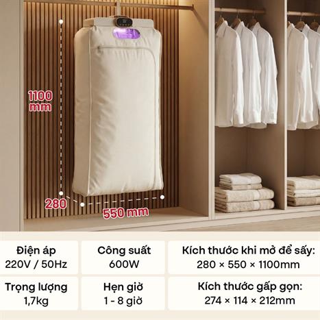 Tủ sấy quần áo FUJIHOME 15 kg FCD16 Màu Hồng