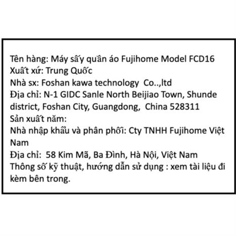 Tủ sấy quần áo FUJIHOME 15 kg FCD16 Màu Hồng