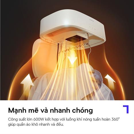 Tủ sấy quần áo gấp gọn Lock&Lock END112IVY Màu Kem