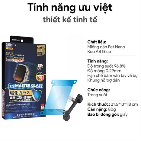 Miếng dán cường lực Apple Watch 42mm DEKEY Màu Trắng