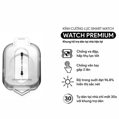 Miếng dán cường lực Apple Watch 49mm DEKEY Màu Trắng