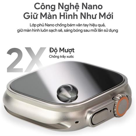 Miếng dán cường lực Apple Watch 49mm DEKEY Màu Trắng