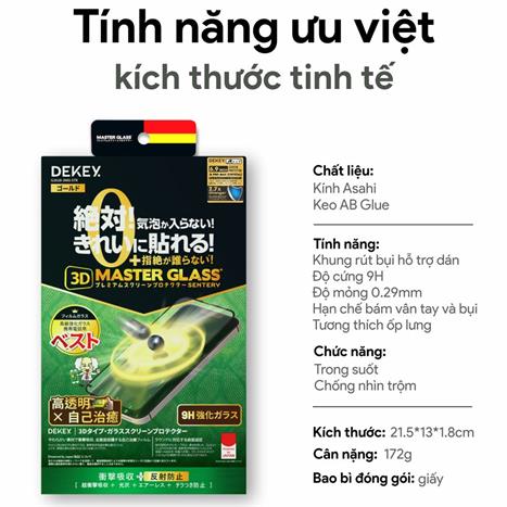 Miếng dán kính cường lực iPhone XR/11 DEKEY 3D Sentery Màu Trắng