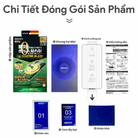 Miếng dán kính cường lực iPhone 13 Pro Max/14 Plus DEKEY 3D Sentery Màu Trắng