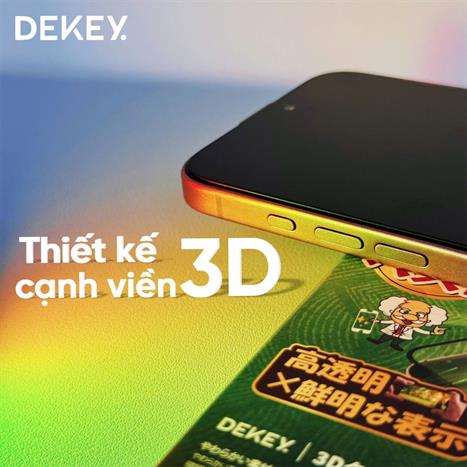 Miếng dán kính cường lực iPhone 13 Pro Max/14 Plus DEKEY 3D Sentery Màu Trắng