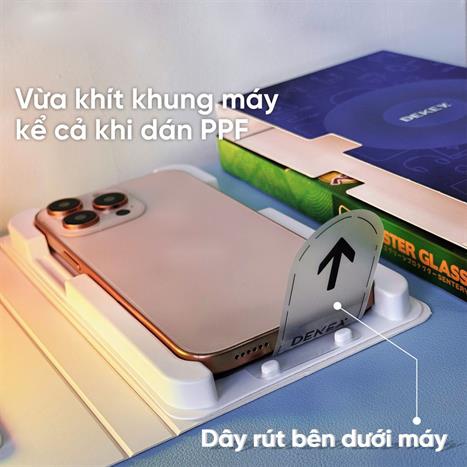 Miếng dán kính cường lực iPhone 13 Pro Max/14 Plus DEKEY 3D Sentery Màu Trắng