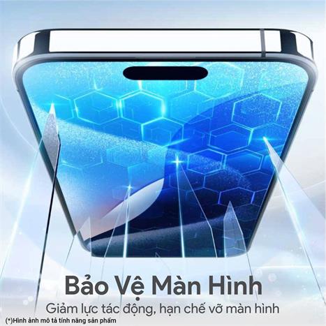 Miếng dán kính cường lực iPhone 15 Pro DEKEY 3D Sentery Màu Trắng