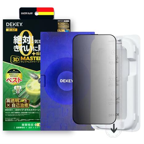 Miếng dán kính cường lực chống nhìn trộm iPhone 15 Pro DEKEY 3D Sentery Màu Trắng