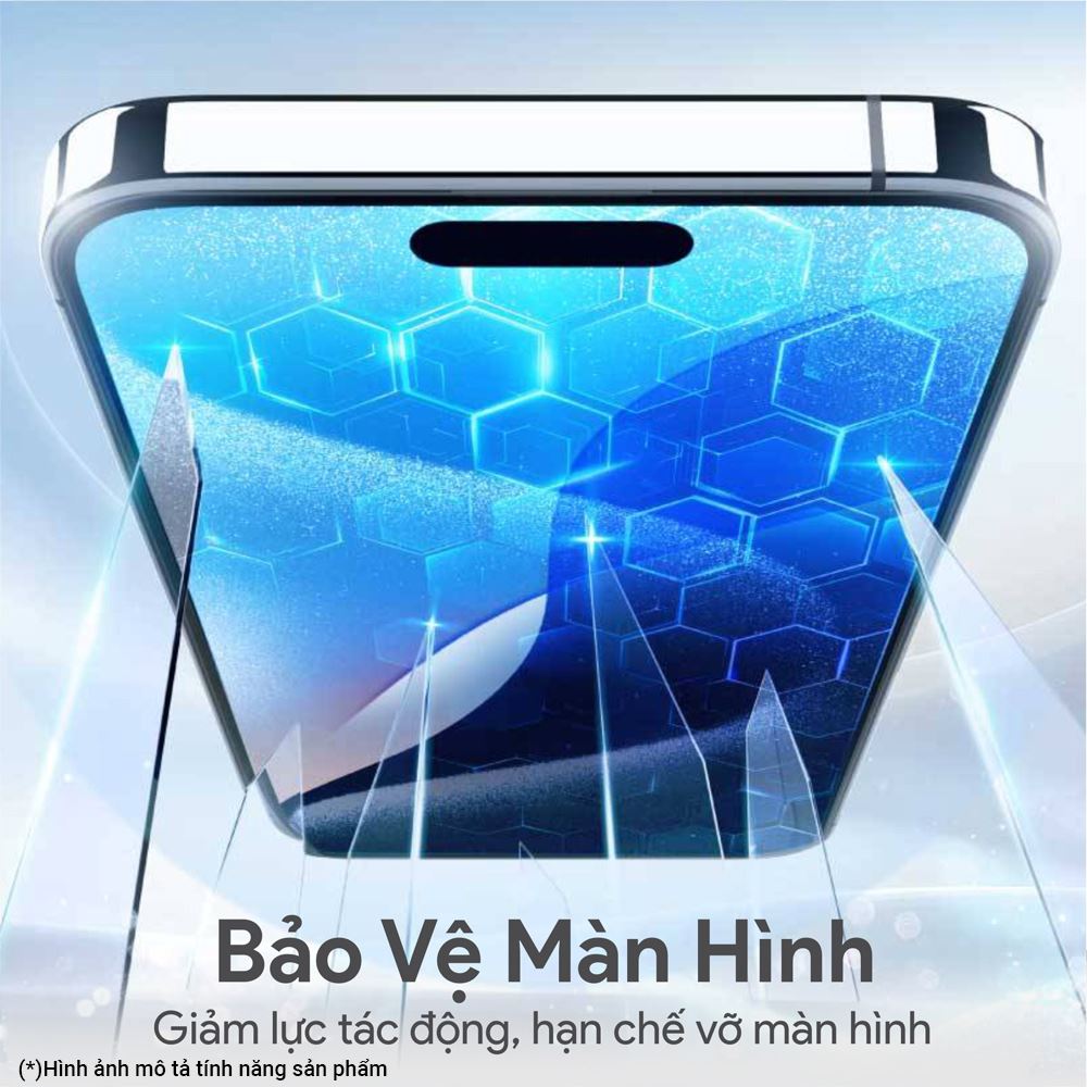 Miếng dán kính cường lực iPhone 15 Pro Max DEKEY 3D Sentery Màu Trắng