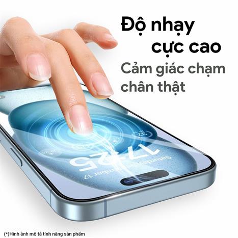 Miếng dán kính cường lực iPhone 15 Pro Max DEKEY 3D Sentery Màu Trắng