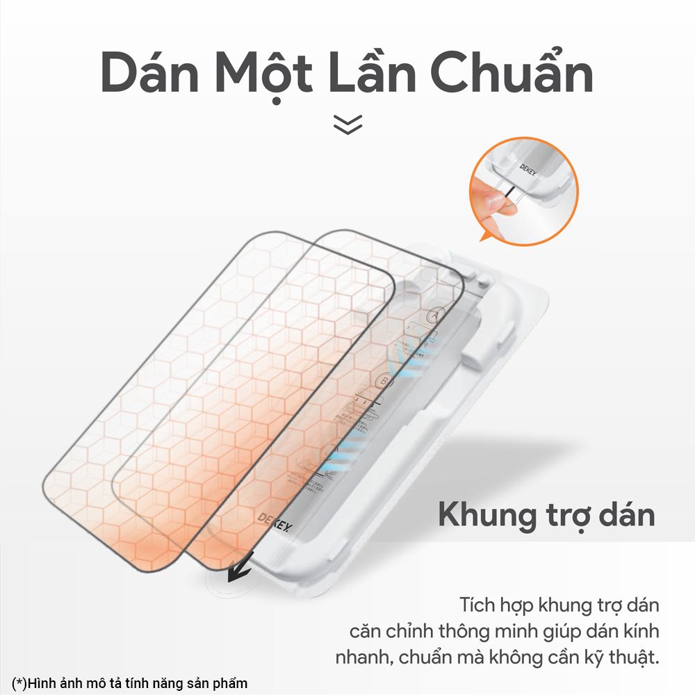Miếng dán kính cường lực iPhone 16 Pro/17 DEKEY 3D Sentery Màu Trắng