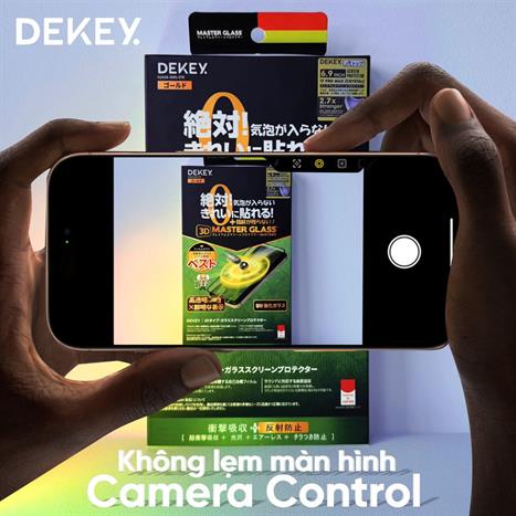 Miếng dán kính cường lực iPhone 16 Pro/17 DEKEY 3D Sentery Màu Trắng