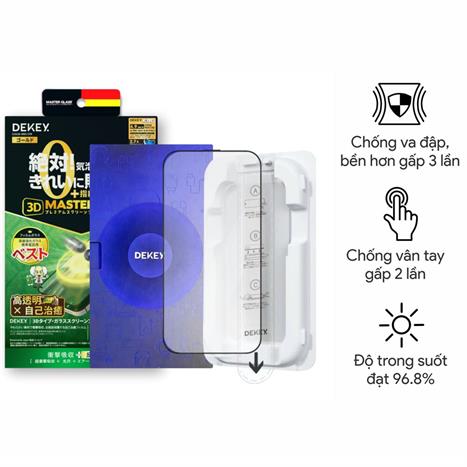 Miếng dán kính cường lực chống nhìn trộm iPhone 16 Pro/17 DEKEY 3D Sentery Màu Trắng