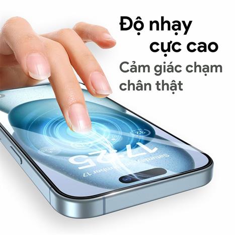 Miếng dán kính cường lực chống nhìn trộm iPhone 16 Pro/17 DEKEY 3D Sentery Màu Trắng