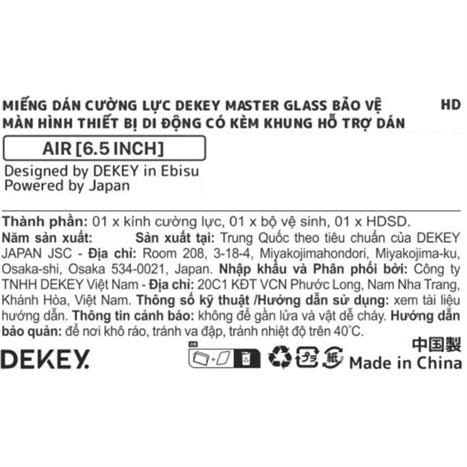 Miếng dán kính cường lực iPhone Air DEKEY 3D Sentery Màu Trắng