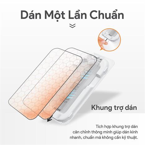 Miếng dán kính cường lực iPhone 17 Pro DEKEY 3D Sentery Màu Trắng