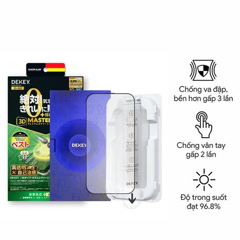 Miếng dán kính cường lực iPhone 17 Pro DEKEY 3D Sentery Màu Trắng