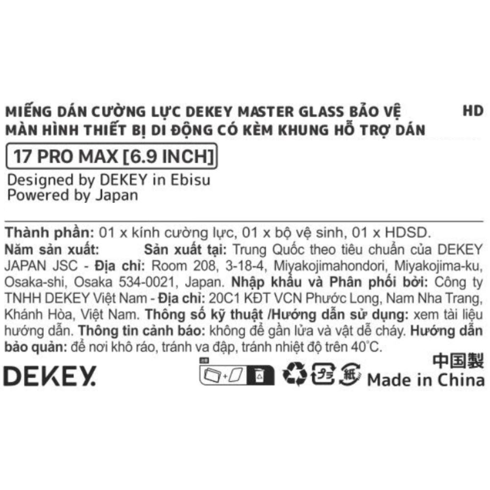 Miếng dán cường lực có kèm khung hỗ trợ dán iPhone 18 Pro Max/17 Pro Max DEKEY 3D Sentery Trong suốt - 12