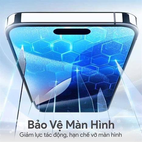 Miếng dán kính cường lực chống nhìn trộm iPhone 17 Pro Max DEKEY 3D Sentery Màu Trắng