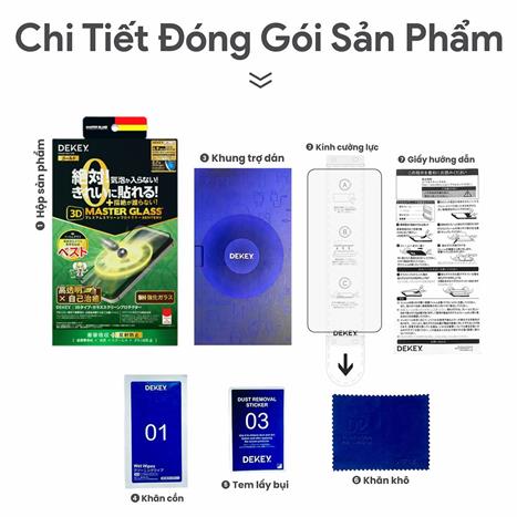 Miếng dán kính cường lực chống nhìn trộm iPhone 17 Pro Max DEKEY 3D Sentery Màu Trắng