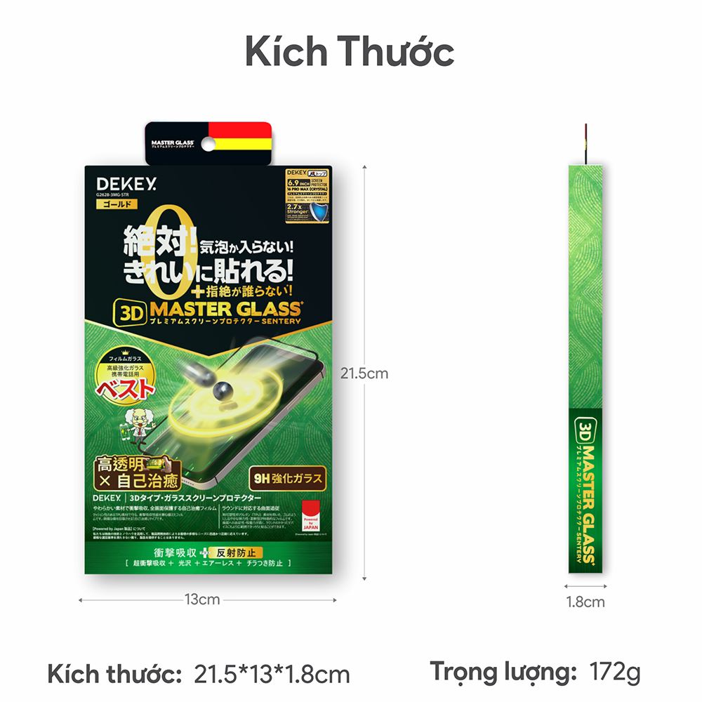 Miếng dán kính cường lực chống nhìn trộm iPhone 17 Pro Max DEKEY 3D Sentery - 5