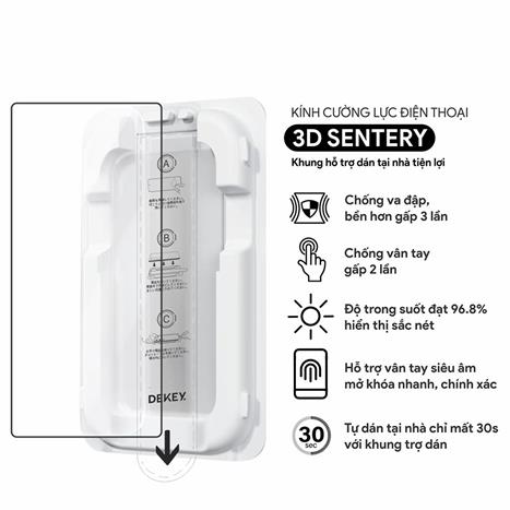 Miếng dán kính cường lực Samsung S25 Ultra DEKEY 3D Sentery Màu Trắng