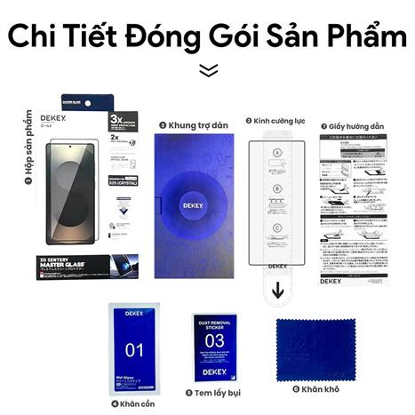 Miếng dán kính cường lực Samsung S25 Plus DEKEY 3D Sentery Màu Trắng