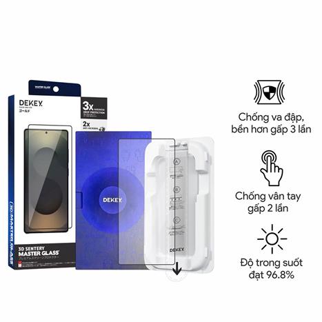 Miếng dán kính cường lực Samsung S25 Plus DEKEY 3D Sentery Màu Trắng