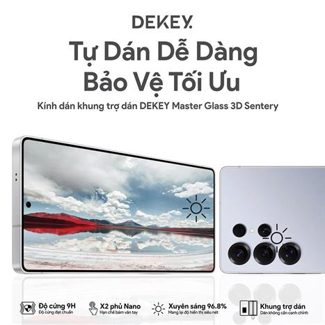 Miếng dán kính cường lực Samsung S25 Plus DEKEY 3D Sentery Màu Trắng