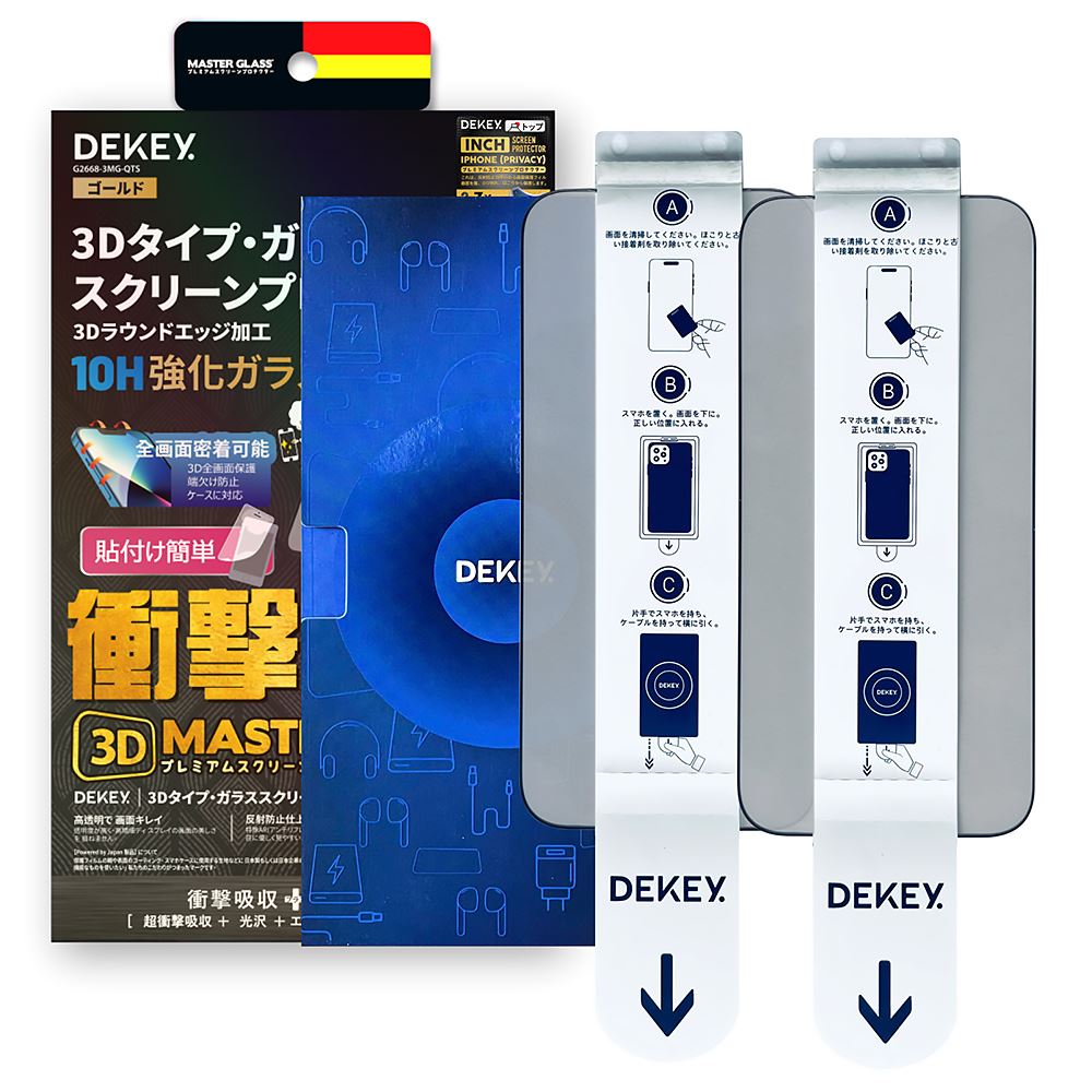 Miếng dán kính cường lực chống nhìn trộm iPhone 15 Promax DEKEY 3D Quintessence Màu Trắng