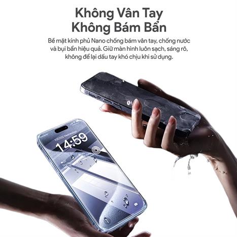 Miếng dán kính cường lực chống nhìn trộm iPhone 15/16 DEKEY 3D Quintessence Màu Trắng