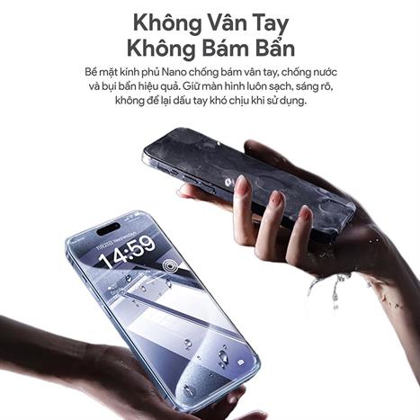 Miếng dán kính cường lực iPhone 15 Plus/16 Plus DEKEY 3D Quintessence Màu Trắng