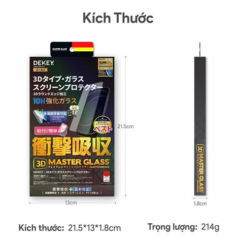 Miếng dán kính cường lực iPhone Air DEKEY 3D Quintessence Màu Trắng