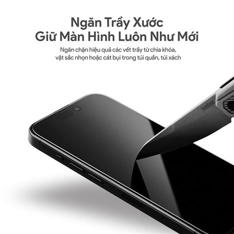 Miếng dán kính cường lực iPhone 13 Pro Max/14 Plus DEKEY 3D Luxury Màu Trắng