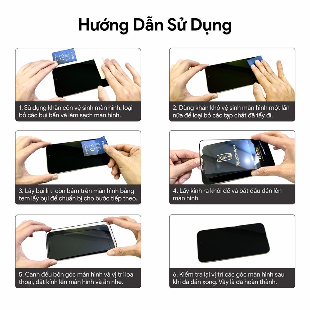 Miếng dán kính cường lực iPhone 14 Pro Max DEKEY 3D Luxury Màu Trắng