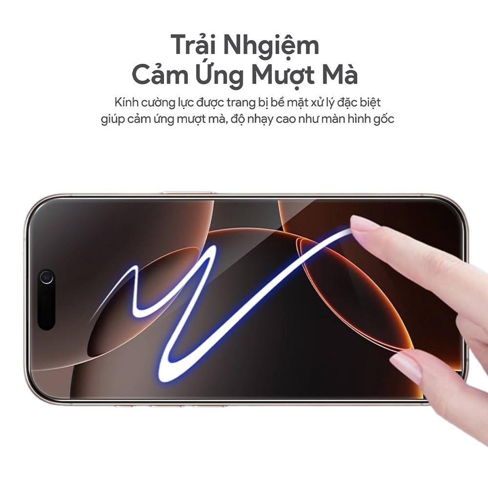 Miếng dán kính cường lực iPhone 17 Pro DEKEY 3D Luxury Màu Trắng