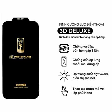 Miếng dán kính cường lực iPhone XR/11 DEKEY 3D Deluxe Màu Trắng