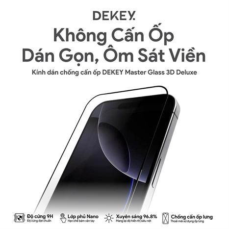 Miếng dán kính cường lực iPhone XS Max/11 Pro Max DEKEY 3D Deluxe Màu Trắng