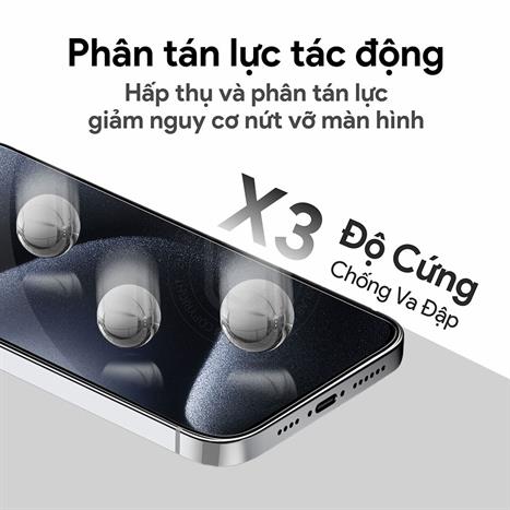 Miếng dán kính cường lực iPhone 15/16 DEKEY 3D Deluxe Màu Trắng