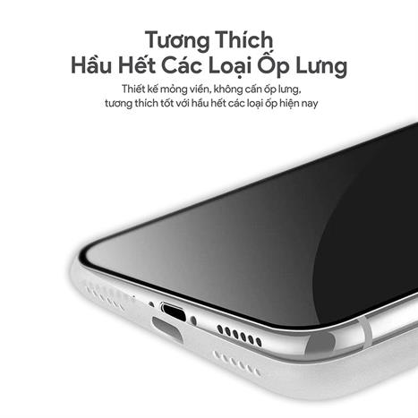 Miếng dán kính cường lực iPhone 16 Pro Max DEKEY 3D Deluxe Màu Trắng