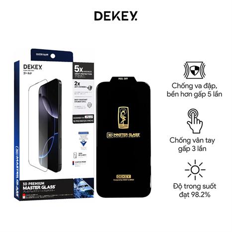 Miếng dán kính cường lực iPhone 15/16 DEKEY 3D Premium Màu Trắng