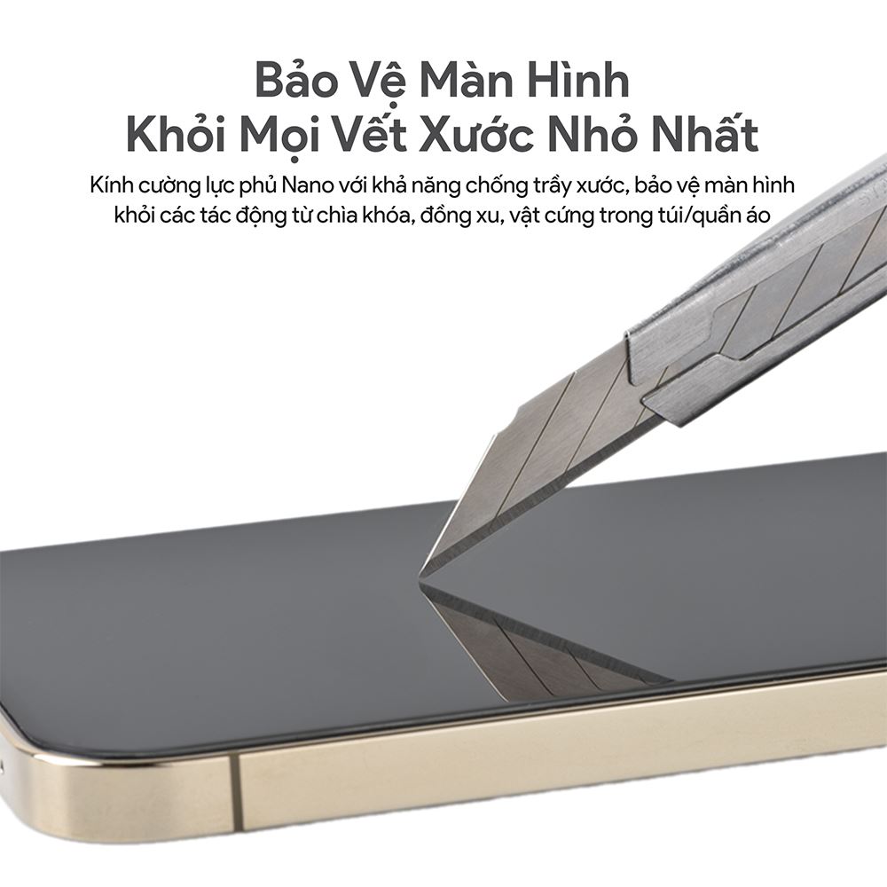 Miếng dán kính cường lực iPhone 12/12 Pro DEKEY 3D Premium Màu Trắng