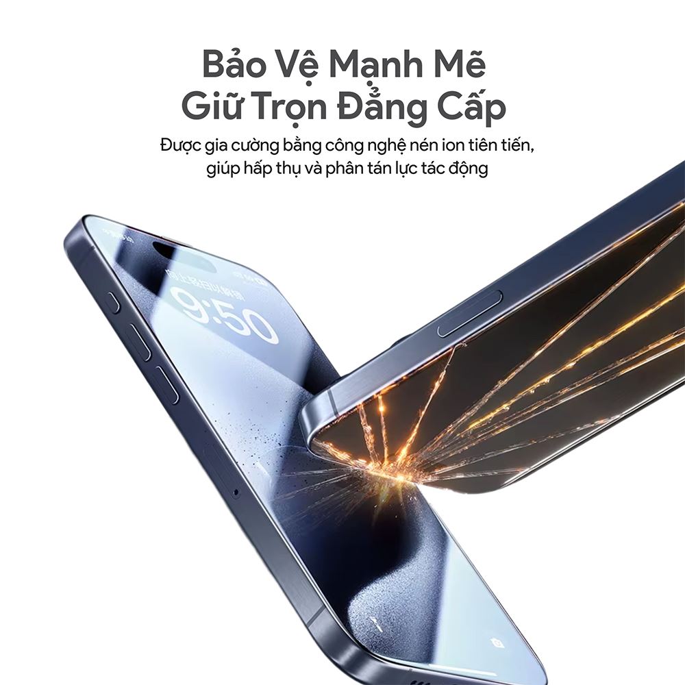 Miếng dán kính cường lực iPhone 16 Pro/17 DEKEY 3D Premium Màu Trắng