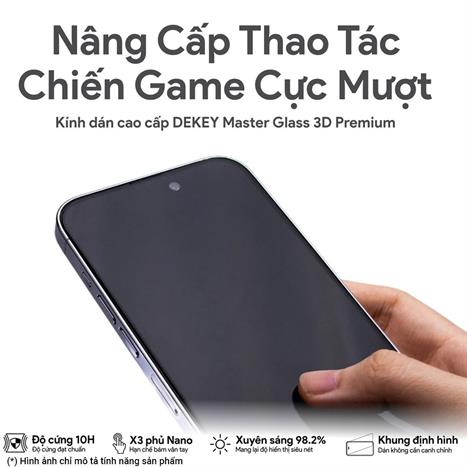 Miếng dán kính cường lực iPhone Air DEKEY 3D Premium Màu Trắng