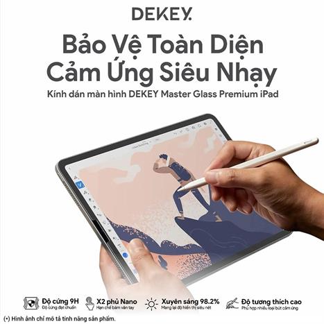 Miếng dán kính cường lực iPad 10.2 inch DEKEY Premium Màu Trắng