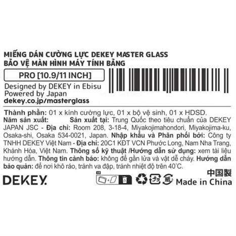 Miếng dán kính cường lực iPad 10.9 inch/11 inch DEKEY Premium Màu Trắng