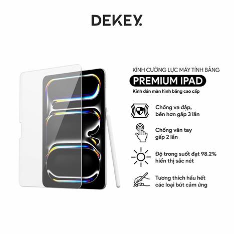 Miếng dán kính cường lực iPad Gen 10 New 10.9 inch/11 inch DEKEY Premium Màu Trắng