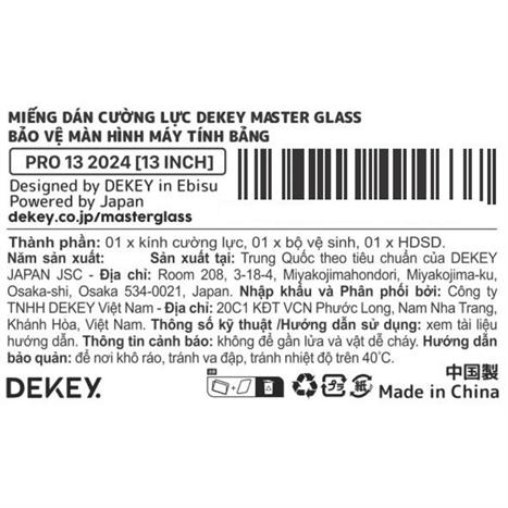 Miếng dán kính cường lực iPad Pro 13 inch DEKEY Premium Màu Trắng