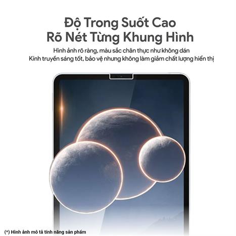 Miếng dán kính cường lực iPad Gen 10 New 10.9 inch/11 inch DEKEY Premium with applicator Màu Trắng