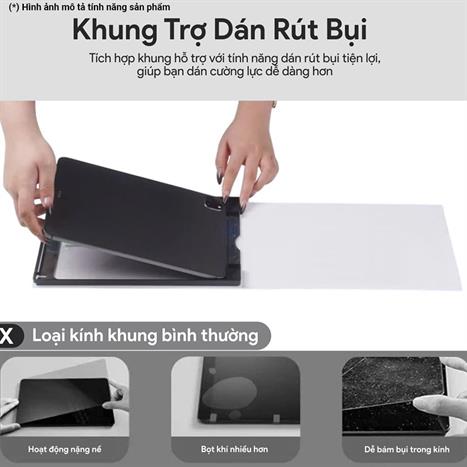 Miếng dán kính cường lực iPad Gen 10 New 10.9 inch/11 inch DEKEY Premium with applicator Màu Trắng